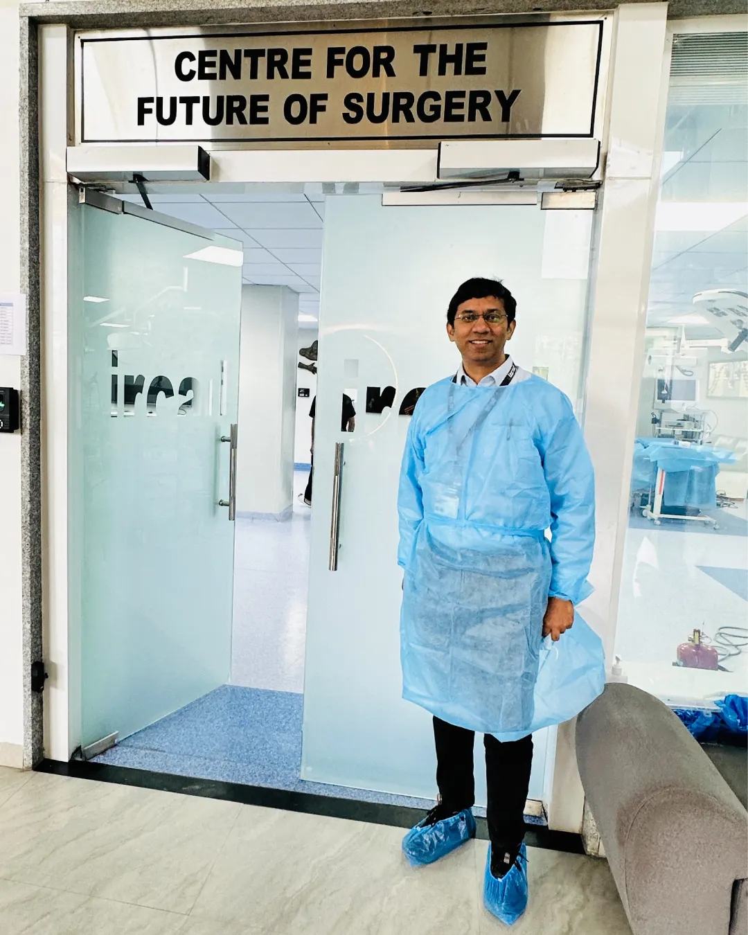 Dr Ajesh Raj Saksena during advanced robotic-assisted thoracic surgery training at IRCAD India Dr Ajesh Raj Saksena during advanced robotic-assisted thoracic surgery training at IRCAD India